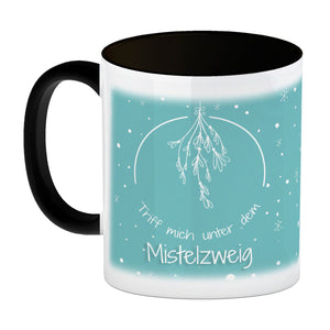 Triff mich unter dem Mistelzweig Weihnachten Kaffeebecher