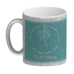 Triff mich unter dem Mistelzweig Weihnachten Kaffeebecher