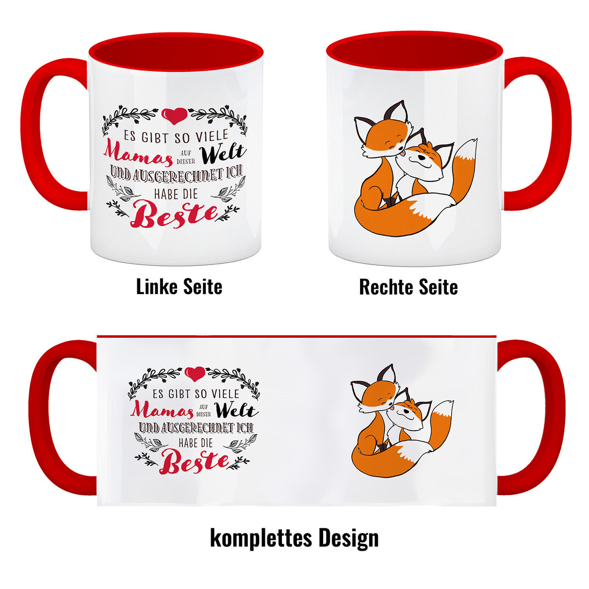 Beste Mama der Welt Kaffeebecher mit Füchsen
