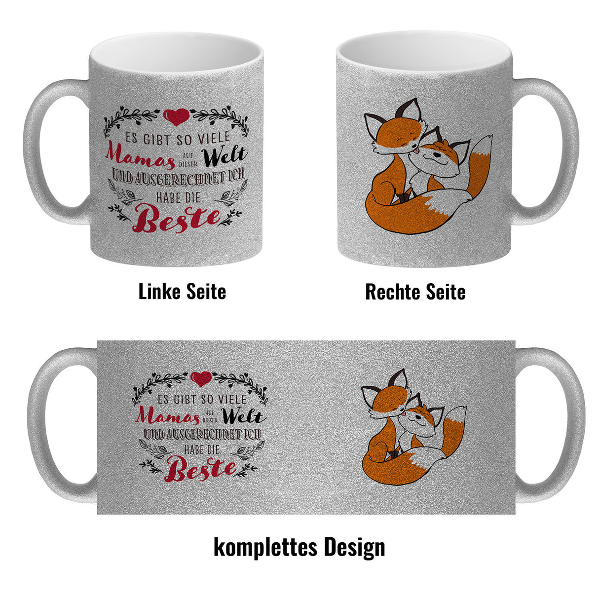 Beste Mama der Welt Kaffeebecher mit Füchsen