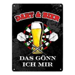 Dart und Bier das gönn ich mir Metallschild
