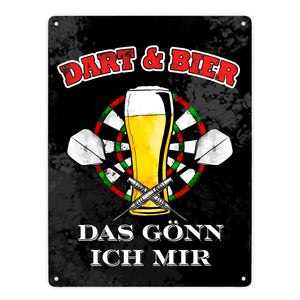 Dart und Bier das gönn ich mir Metallschild