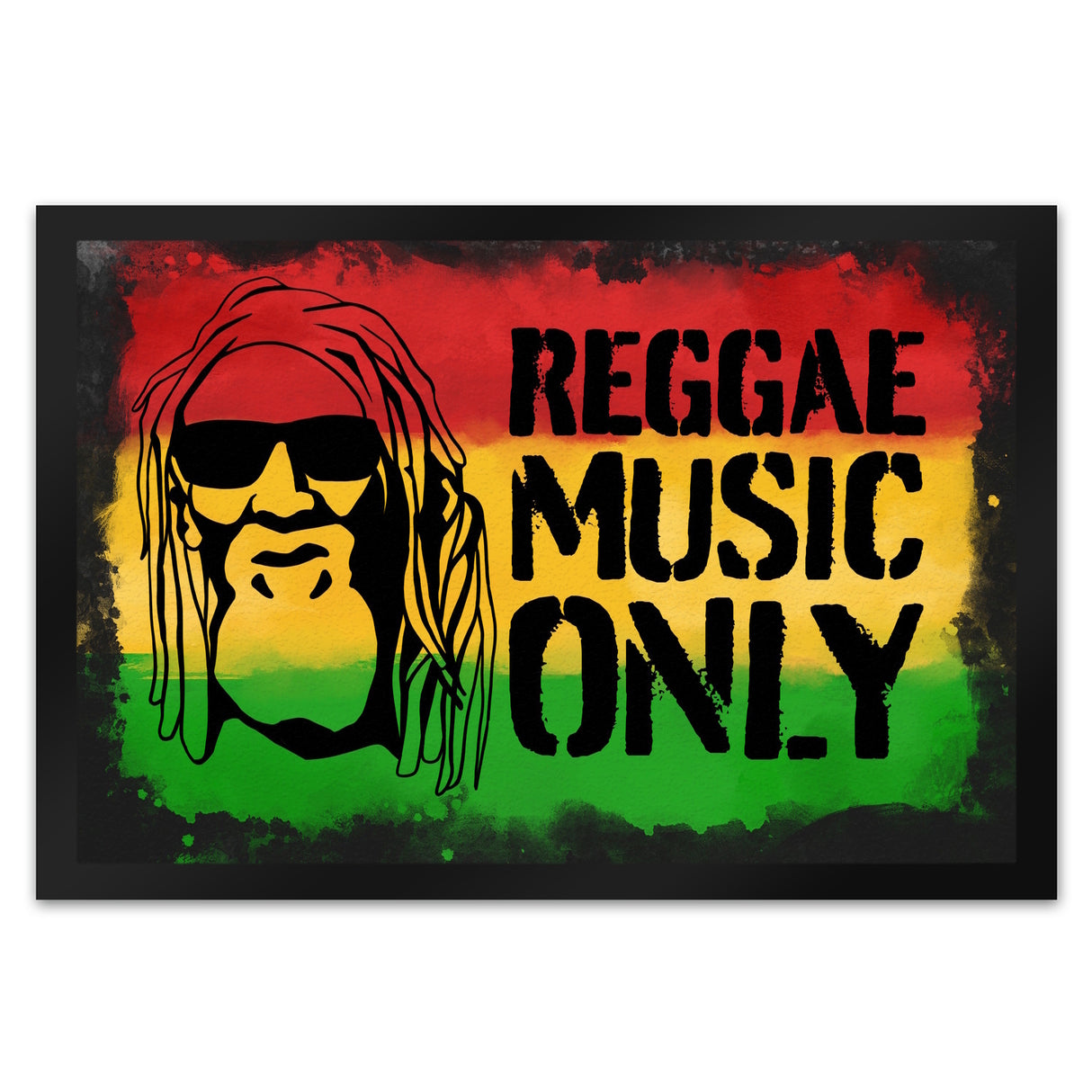 Reggae Music Only Fußmatte für Reggae Fans mit Rastafari Gesicht