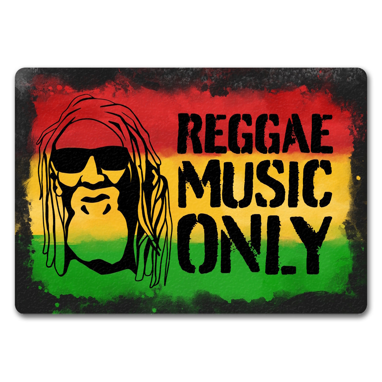Reggae Music Only Fußmatte für Reggae Fans mit Rastafari Gesicht