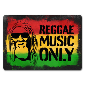 Reggae Music Only Fußmatte für Reggae Fans mit Rastafari Gesicht