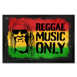 Reggae Music Only Fußmatte für Reggae Fans mit Rastafari Gesicht