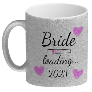 Bride loading Tasse Kaffeetasse 2022 mit rosa Herzen