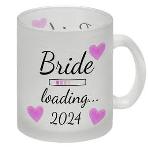 Bride loading Tasse Kaffeetasse 2022 mit rosa Herzen