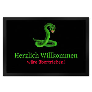 Herzlich Willkommen wäre übertrieben Fußmatte mit Schlange