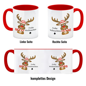 Weihnachten Kaffeebecher mit Rentier und Spruch - Frohe Weihnachten
