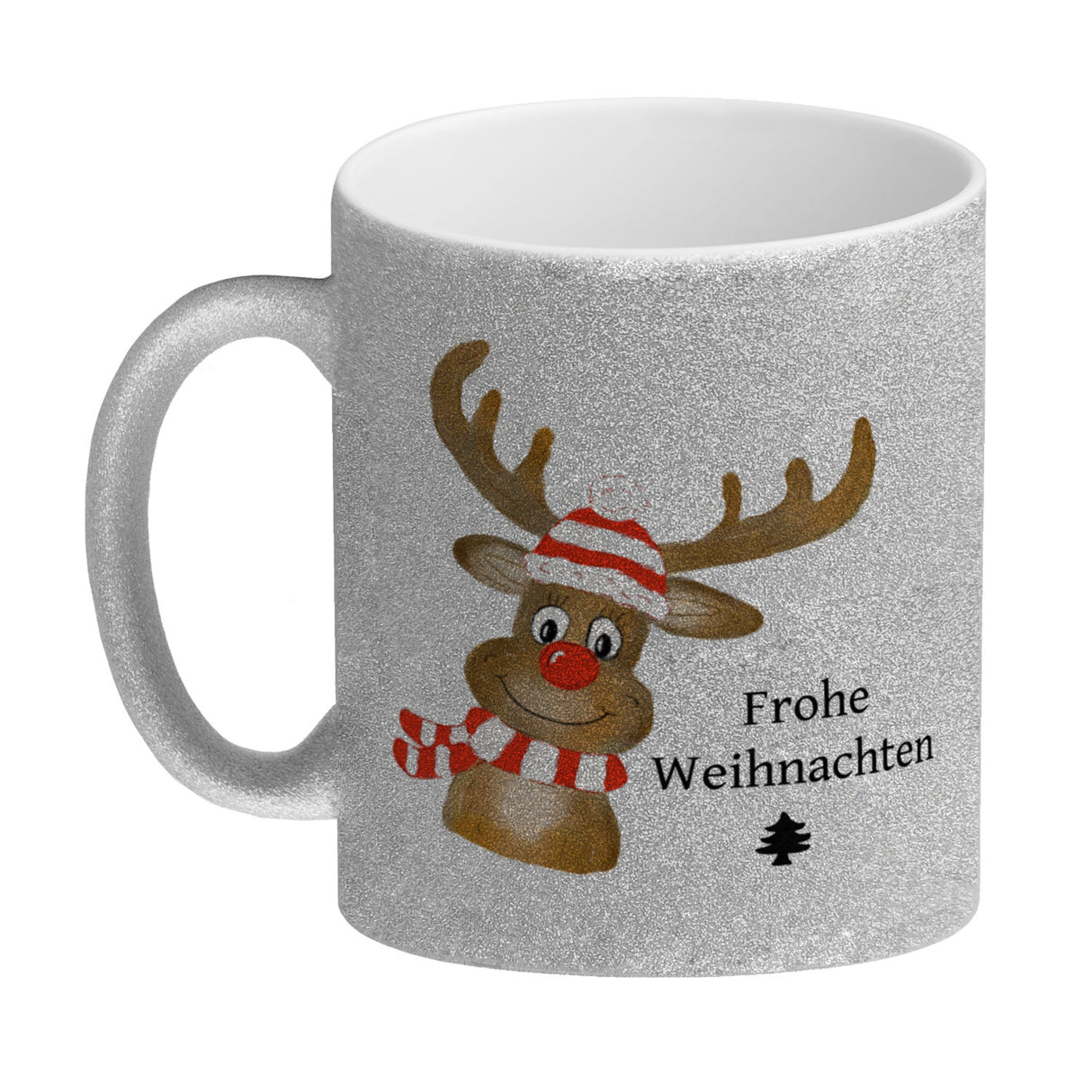 Weihnachten Kaffeebecher mit Rentier und Spruch - Frohe Weihnachten