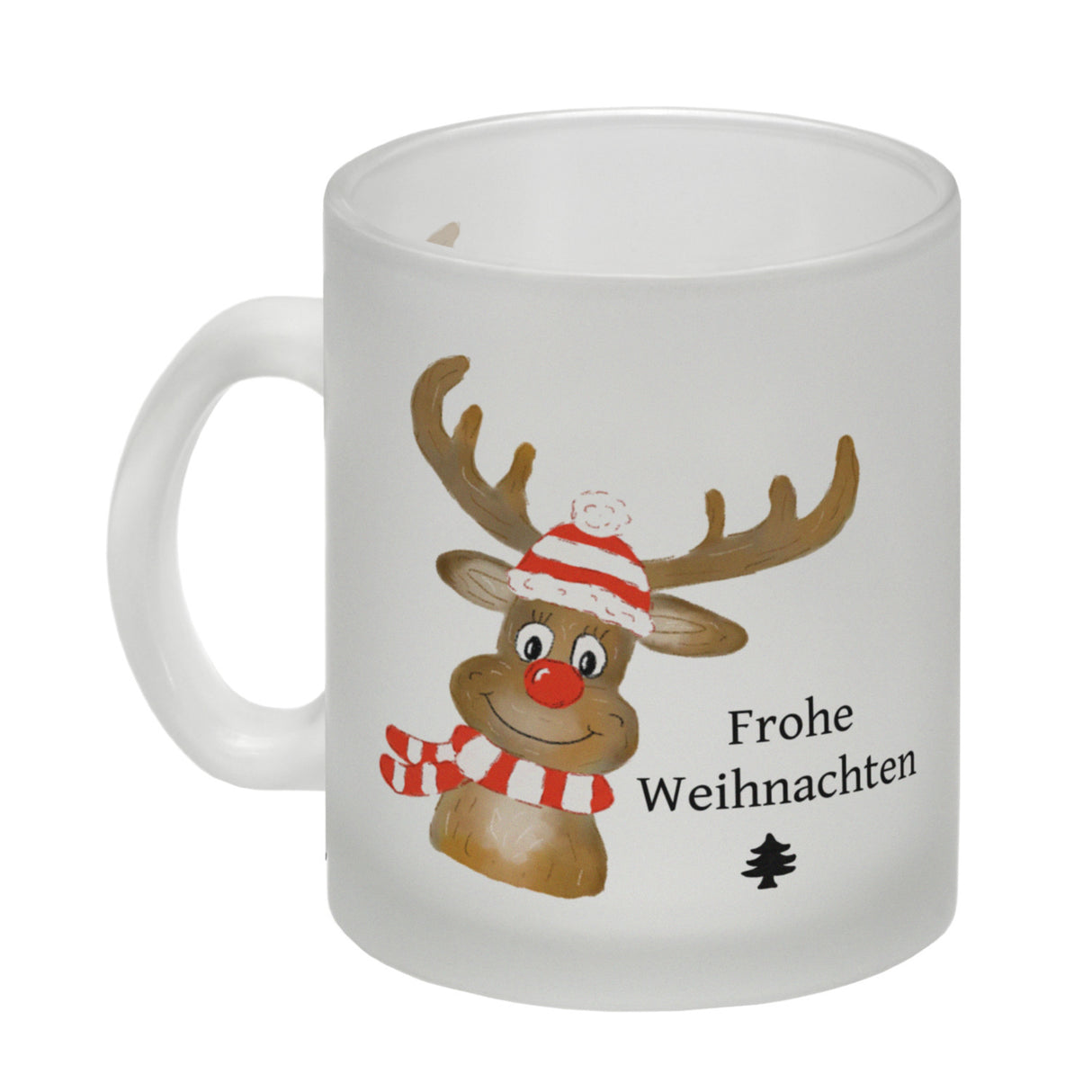 Weihnachten Kaffeebecher mit Rentier und Spruch - Frohe Weihnachten