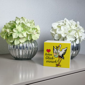 Storch und Kind Spardose zur Geburt mit niedlichem Motiv