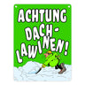 Dachlawine Metallschild zum Thema Schneefall im Winter -Gelb