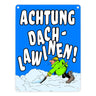 Dachlawine Metallschild zum Thema Schneefall im Winter -Gelb