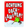 Dachlawine Metallschild zum Thema Schneefall im Winter -Gelb