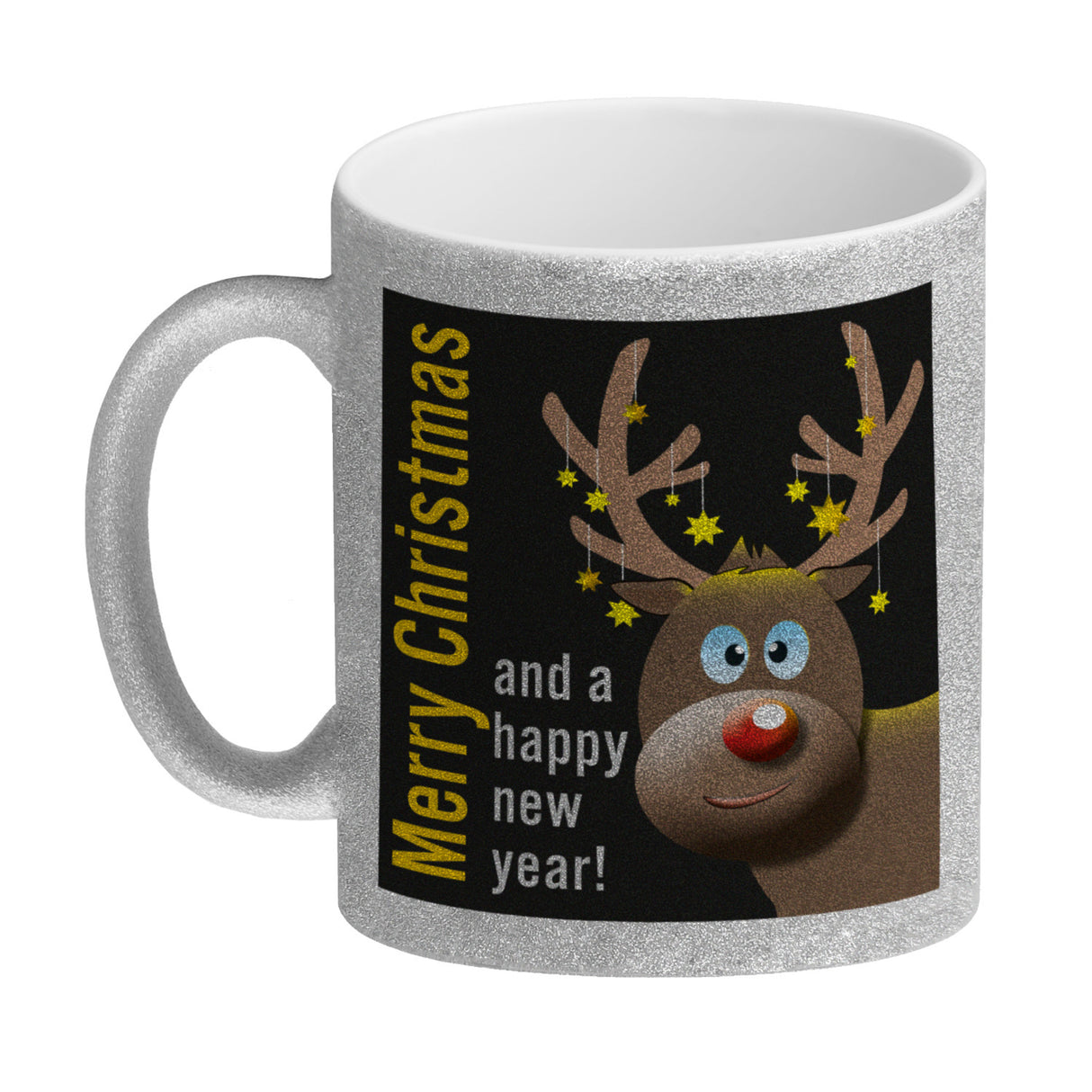 Rentier Motiv und Spruch Kaffeebecher zum Thema Weihnachten