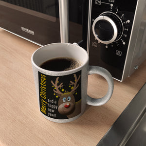 Rentier Motiv und Spruch Kaffeebecher zum Thema Weihnachten