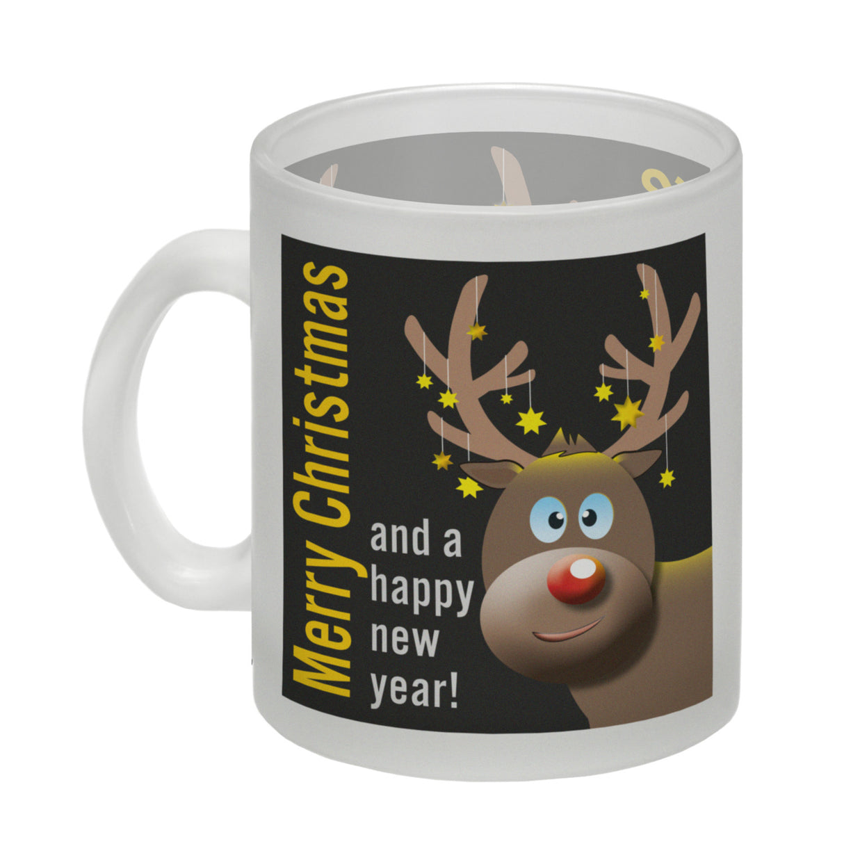 Rentier Motiv und Spruch Kaffeebecher zum Thema Weihnachten