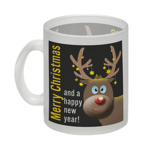 Rentier Motiv und Spruch Kaffeebecher zum Thema Weihnachten