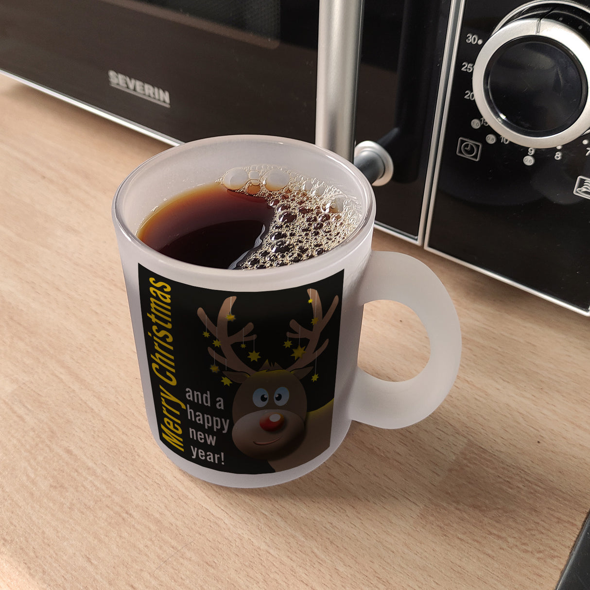 Rentier Motiv und Spruch Kaffeebecher zum Thema Weihnachten