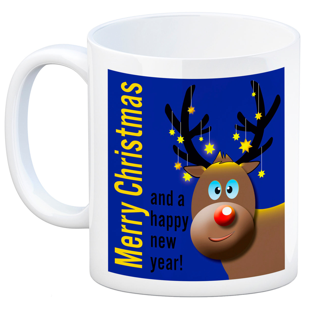 Rentier Motiv und Spruch Kaffeebecher zum Thema Weihnachten