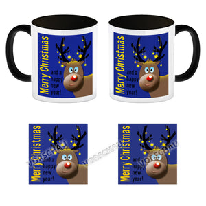 Rentier Motiv und Spruch Kaffeebecher zum Thema Weihnachten