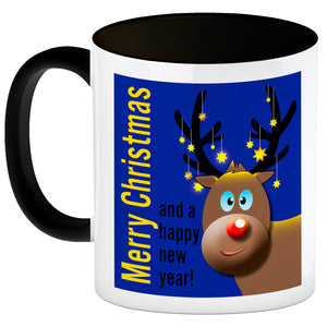 Rentier Motiv und Spruch Kaffeebecher zum Thema Weihnachten