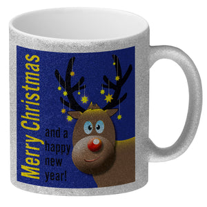 Rentier Motiv und Spruch Kaffeebecher zum Thema Weihnachten