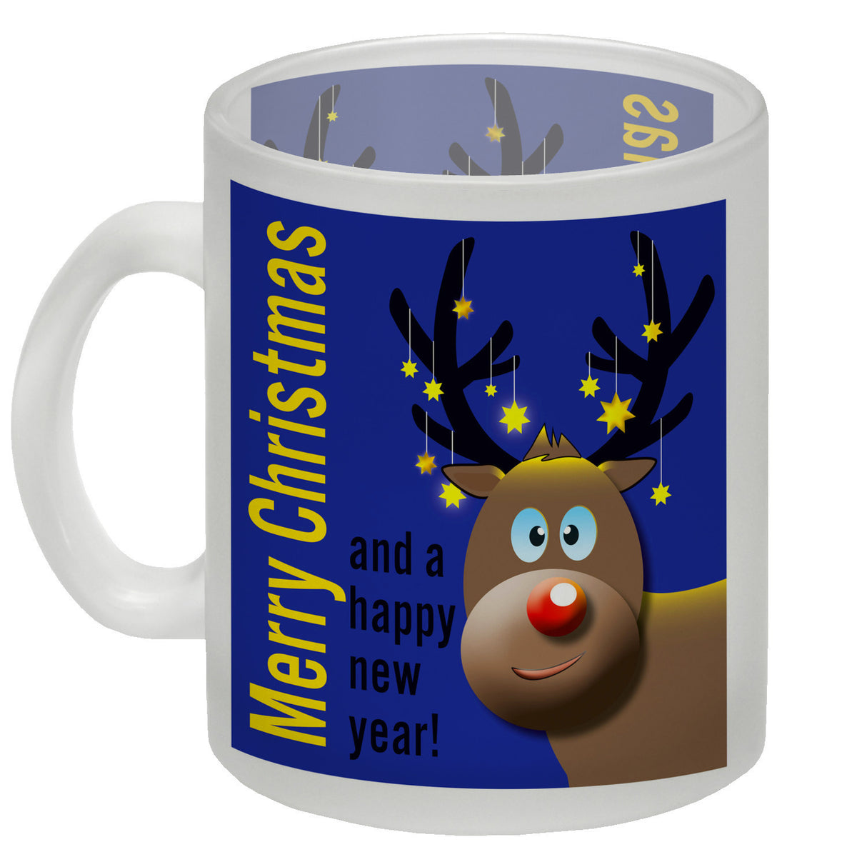 Rentier Motiv und Spruch Kaffeebecher zum Thema Weihnachten