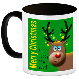 Rentier Motiv und Spruch Kaffeebecher zum Thema Weihnachten