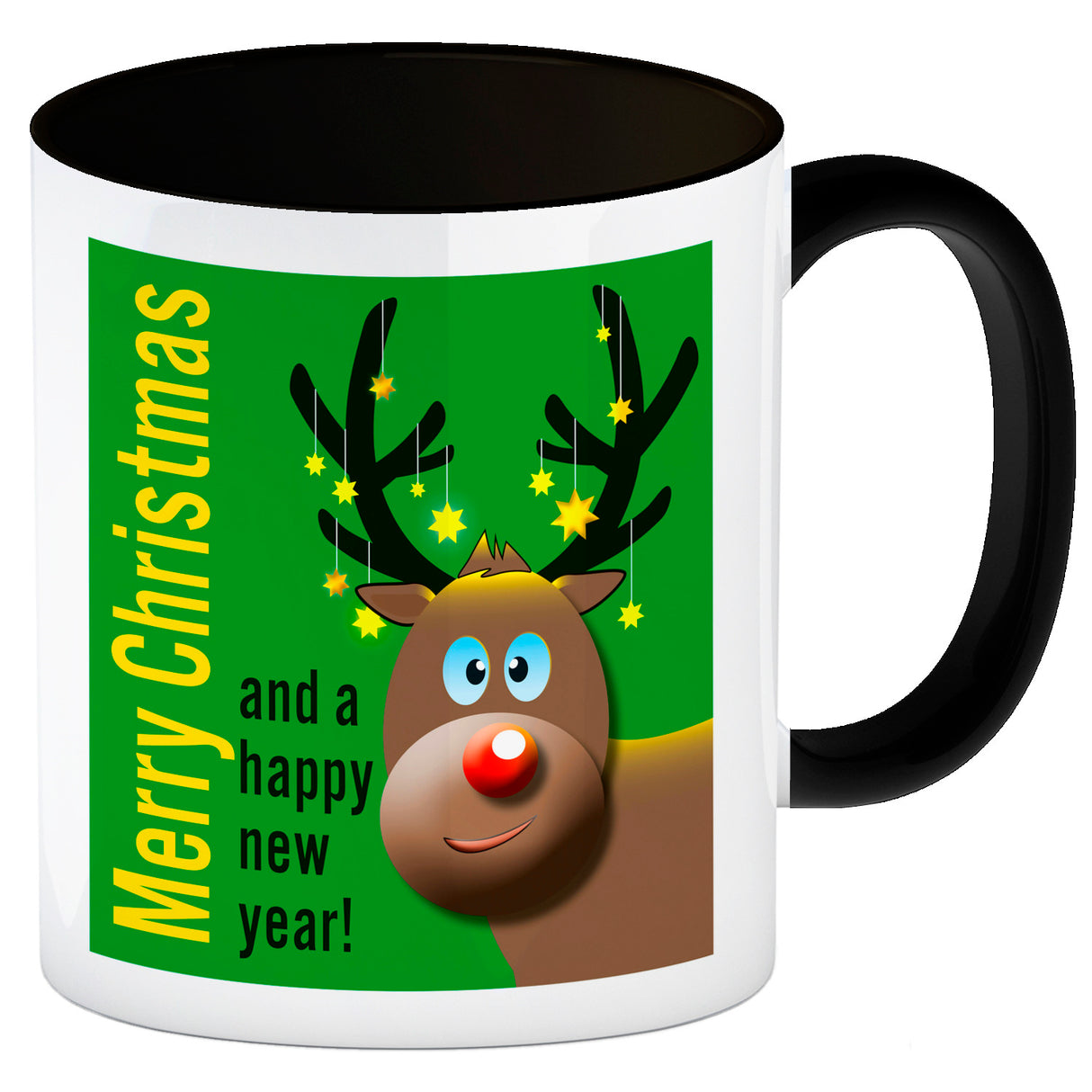 Rentier Motiv und Spruch Kaffeebecher zum Thema Weihnachten
