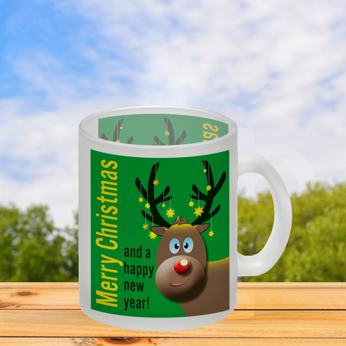 Rentier Motiv und Spruch Kaffeebecher zum Thema Weihnachten