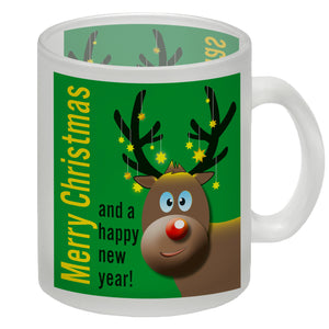 Rentier Motiv und Spruch Kaffeebecher zum Thema Weihnachten