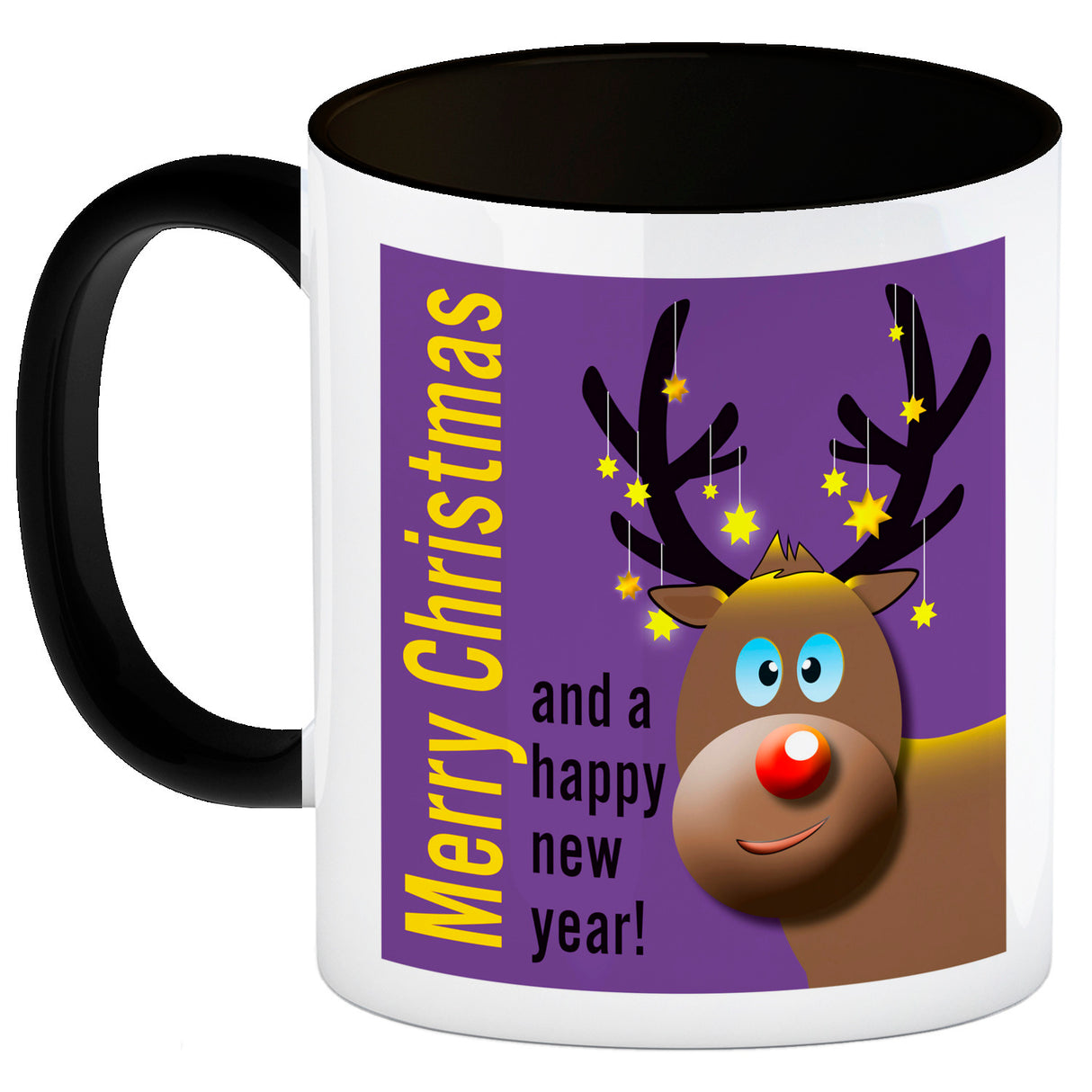Rentier Motiv und Spruch Kaffeebecher zum Thema Weihnachten