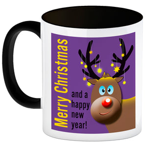 Rentier Motiv und Spruch Kaffeebecher zum Thema Weihnachten