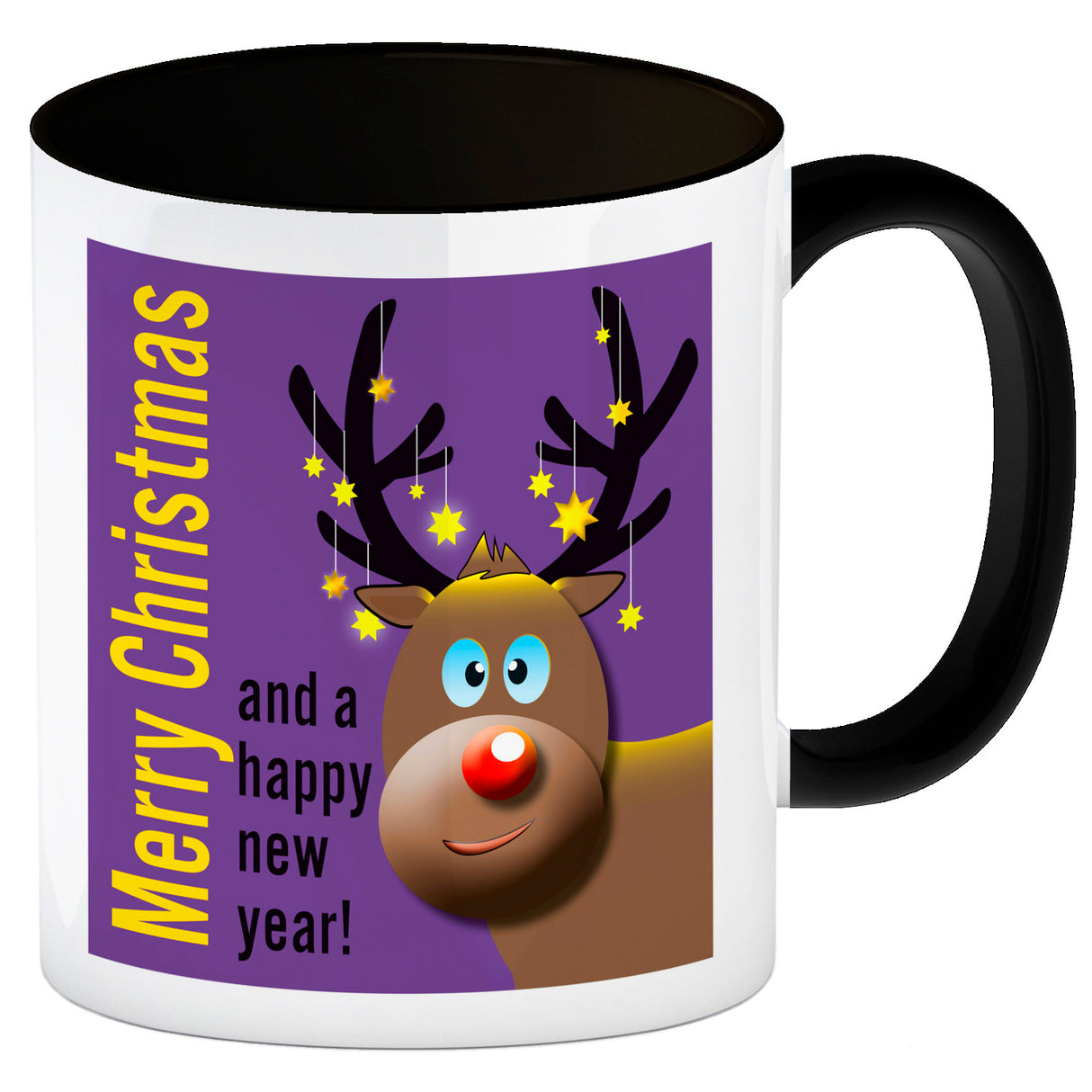 Rentier Motiv und Spruch Kaffeebecher zum Thema Weihnachten