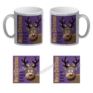 Rentier Motiv und Spruch Kaffeebecher zum Thema Weihnachten