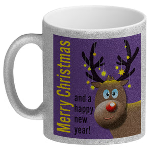 Rentier Motiv und Spruch Kaffeebecher zum Thema Weihnachten