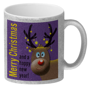 Rentier Motiv und Spruch Kaffeebecher zum Thema Weihnachten