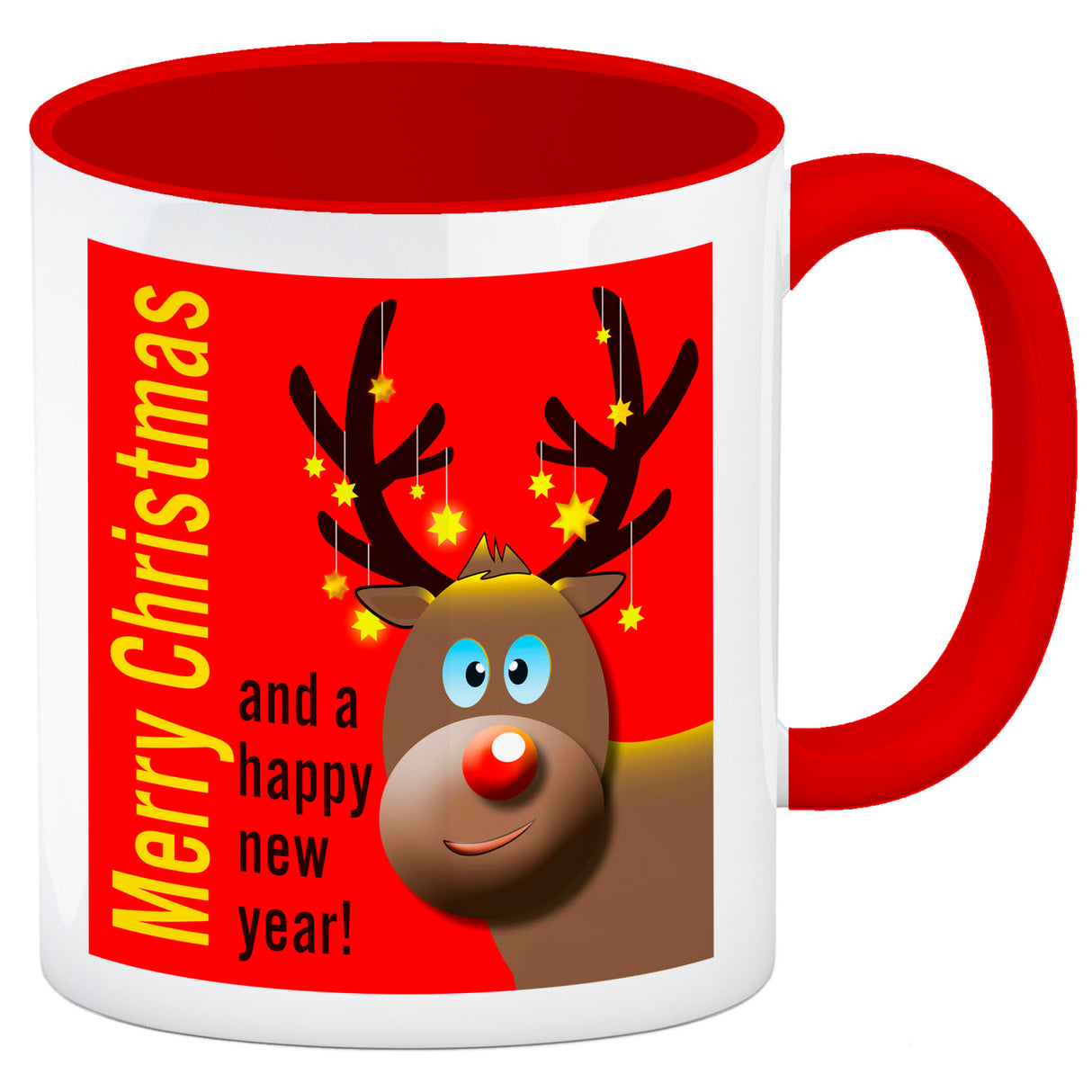 Rentier Motiv und Spruch Kaffeebecher zum Thema Weihnachten