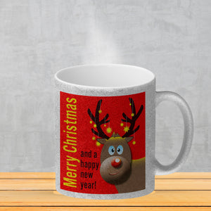 Rentier Motiv und Spruch Kaffeebecher zum Thema Weihnachten
