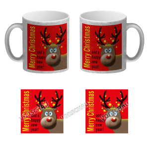 Rentier Motiv und Spruch Kaffeebecher zum Thema Weihnachten