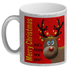 Rentier Motiv und Spruch Kaffeebecher zum Thema Weihnachten