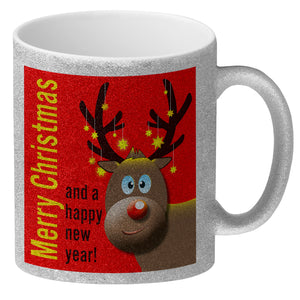 Rentier Motiv und Spruch Kaffeebecher zum Thema Weihnachten