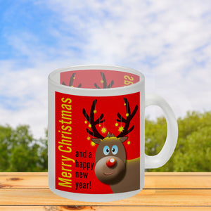 Rentier Motiv und Spruch Kaffeebecher zum Thema Weihnachten
