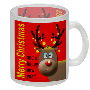 Rentier Motiv und Spruch Kaffeebecher zum Thema Weihnachten