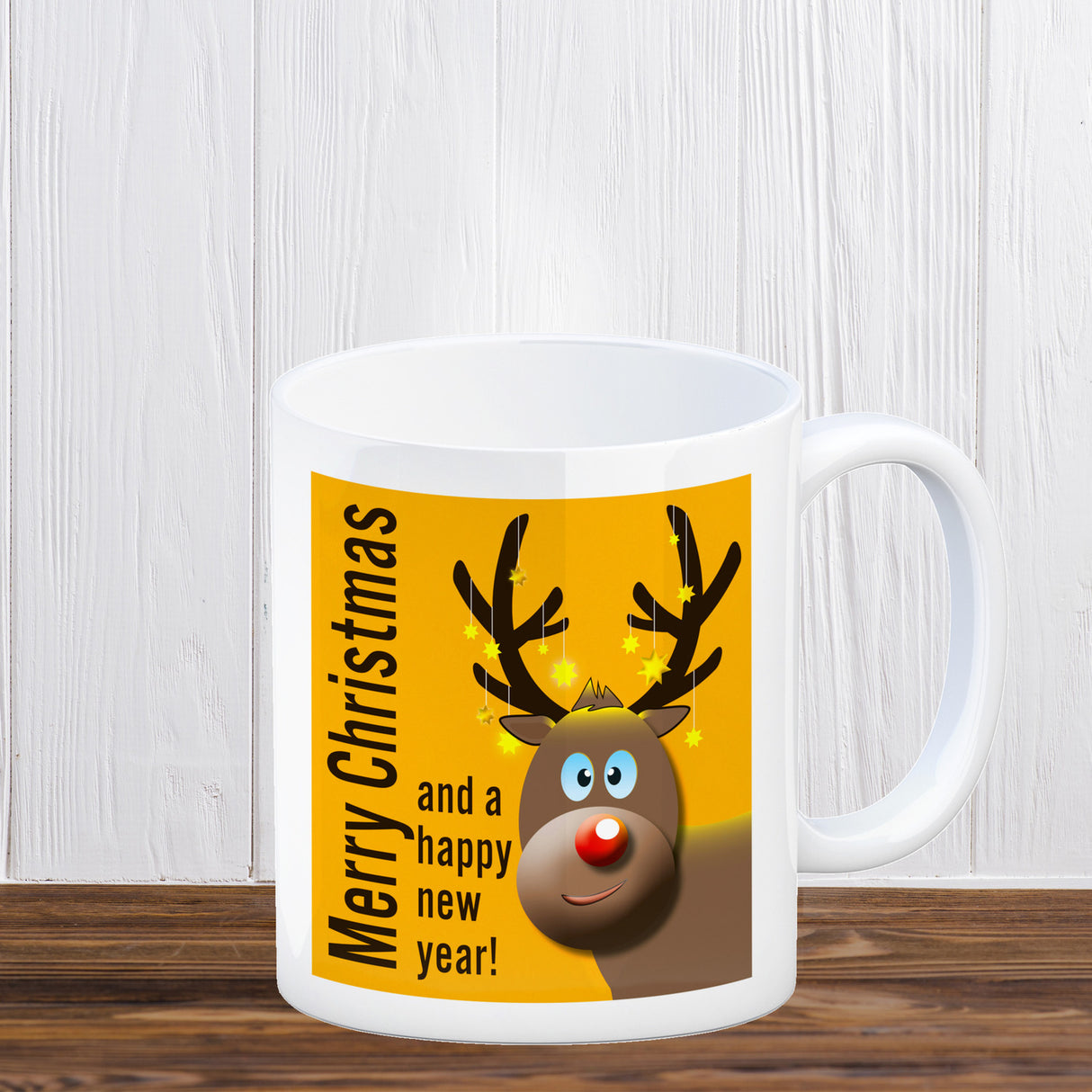 Rentier Motiv und Spruch Kaffeebecher zum Thema Weihnachten