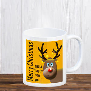 Rentier Motiv und Spruch Kaffeebecher zum Thema Weihnachten