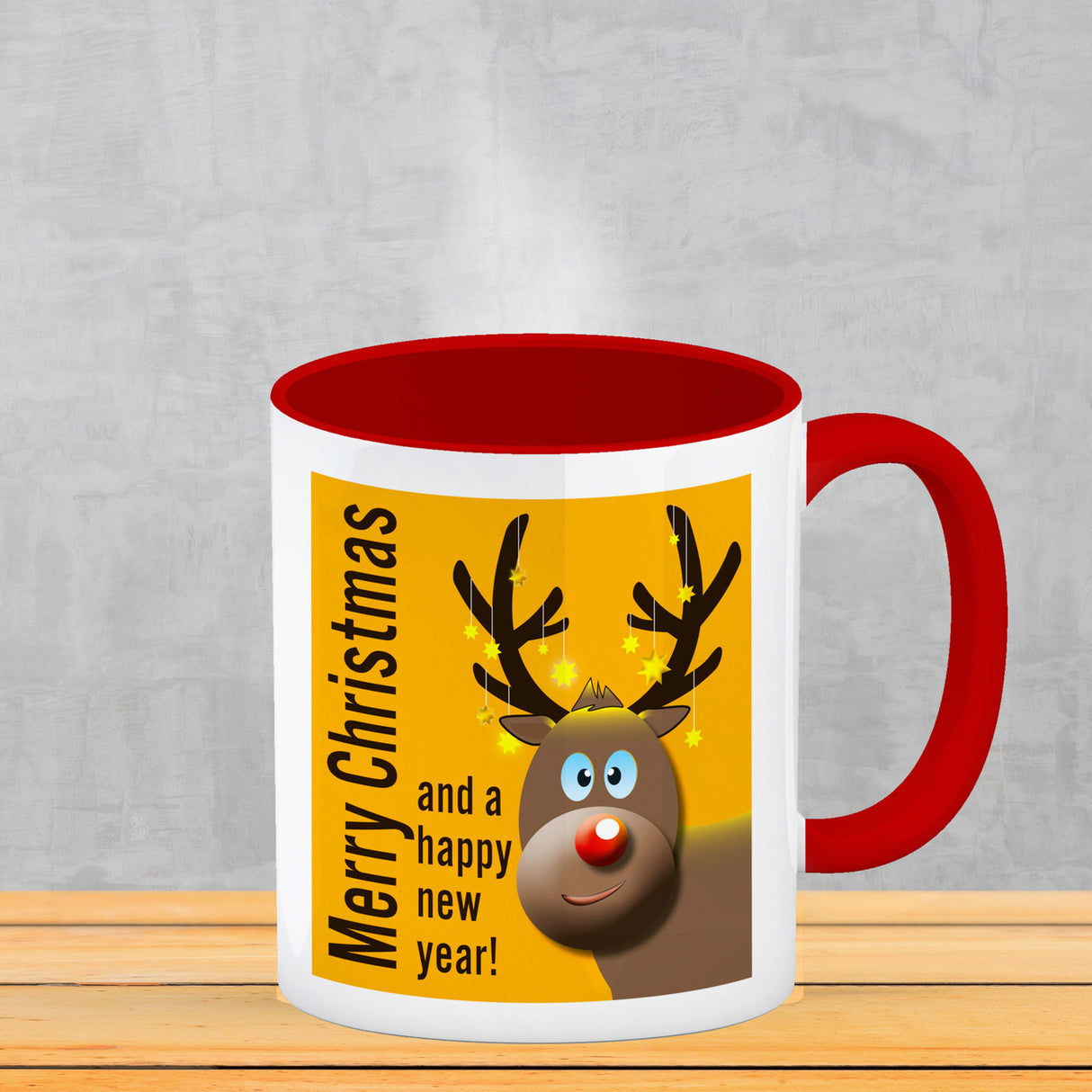 Rentier Motiv und Spruch Kaffeebecher zum Thema Weihnachten